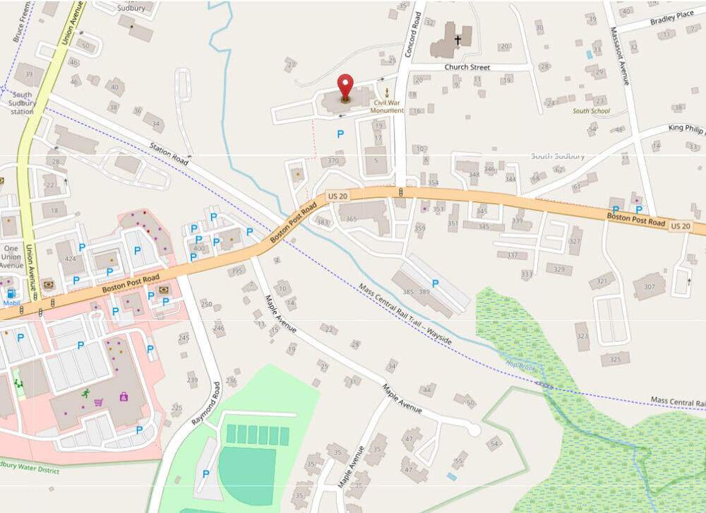 OpenStreetMap showing location of Goodnow Library
